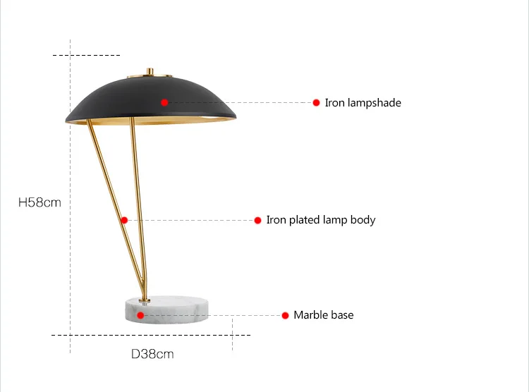 Estudo de Cobre e Trabalho Conduziu a Luz da Mesa Moderno e Minimalista Lâmpada de Mesa Retro Moda Europeia Olho 3 Retro estudo de cobre e trabalho conduziu
