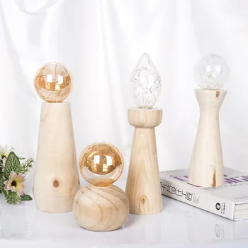 

Home Decoration Accessories Wood Lamp Ornaments Nightlight Figurines Table Lamp Ornaments Crafts Creative Wooden Miniature Gifts