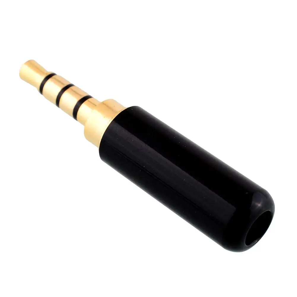 

Gold 4 Pole 3.5mm Male stereo earphone headphone Jack Plug Soldering &