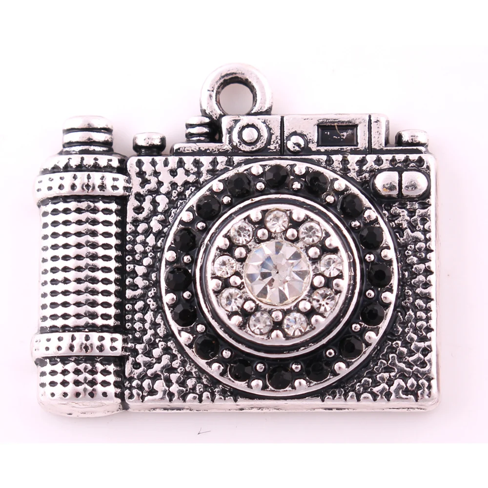 

Special Cute Design Camera Shape Pendant Sparkling Crystal Trendy Material Zinc Alloy Antique Silver Provide Dropshipping