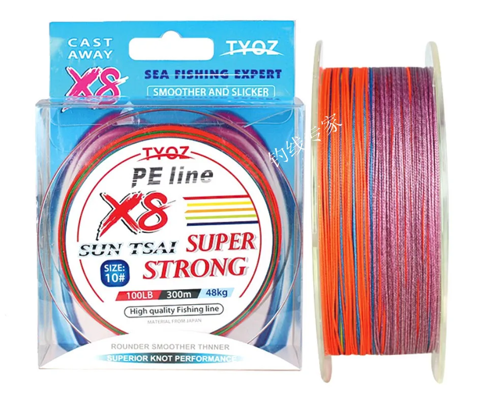 

TYOZ Brand 300M Counting line WX8 Super Strong Japanese Multifilament PE Material Braided Fishing Line