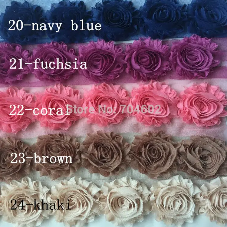 

5Yards/lot Special Offer 2.56'' Shabby Chiffon Flowers Fabric Fascinator Hair Accessories Free Shipping FH43