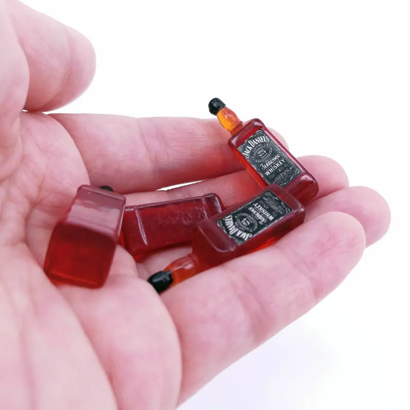 

1set=4pcs 1/6 1/12 Scale Mini Drinks Miniature Food Model for blyth Doll Accessories Dollhouse kitchen for barbie Toys for Kids