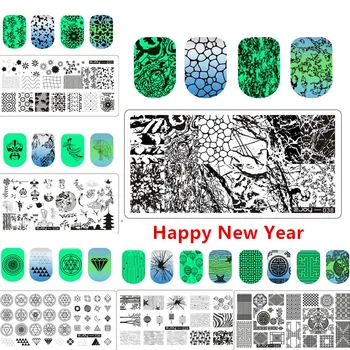 

Happy Holiday Stamping Plate Nail Art Stamping Image Plate DIY Stamp Template Nail Stencil Tool Kits