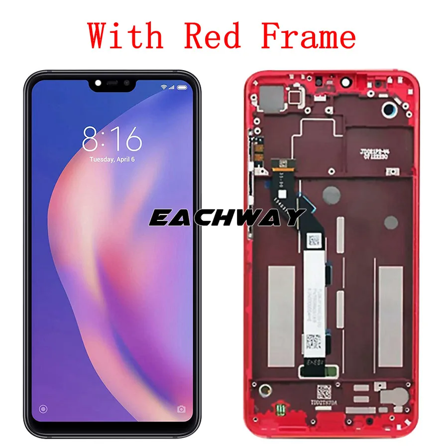 Xiao mi 8 Lite ЖК-дисплей сенсорный экран дигитайзер сборка для Xiao mi 8 Lite lcd 8 Youth 8X mi 8 Lite ЖК-экран Замена - Цвет: With Red Frame