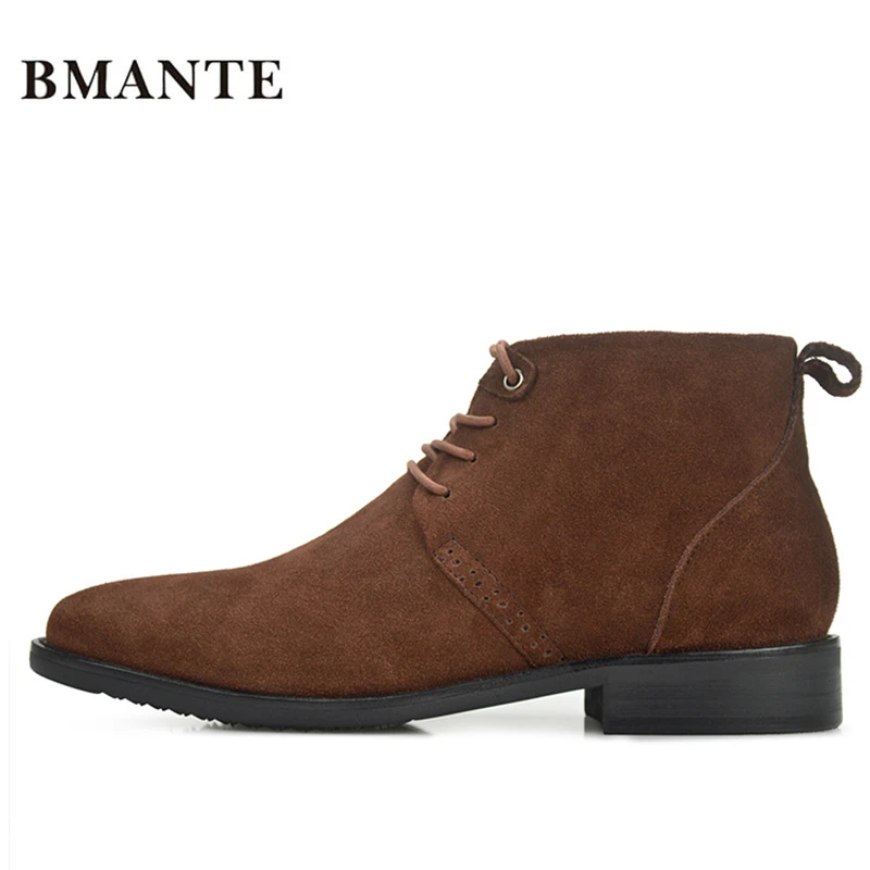 

Real Leather Luxury China Designer Casual Brand Male Cow Suede Boot Social Formal chukka Shoe Chelsea Office Footwear for Men de
