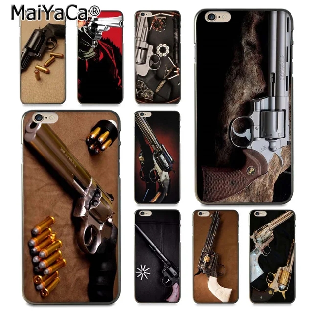 MaiYaCa пистолет вращающийся для iPhone 4S 5C 5S 6S 7 8 Plus X XR XS MAX Samsung черный мягкий чехол