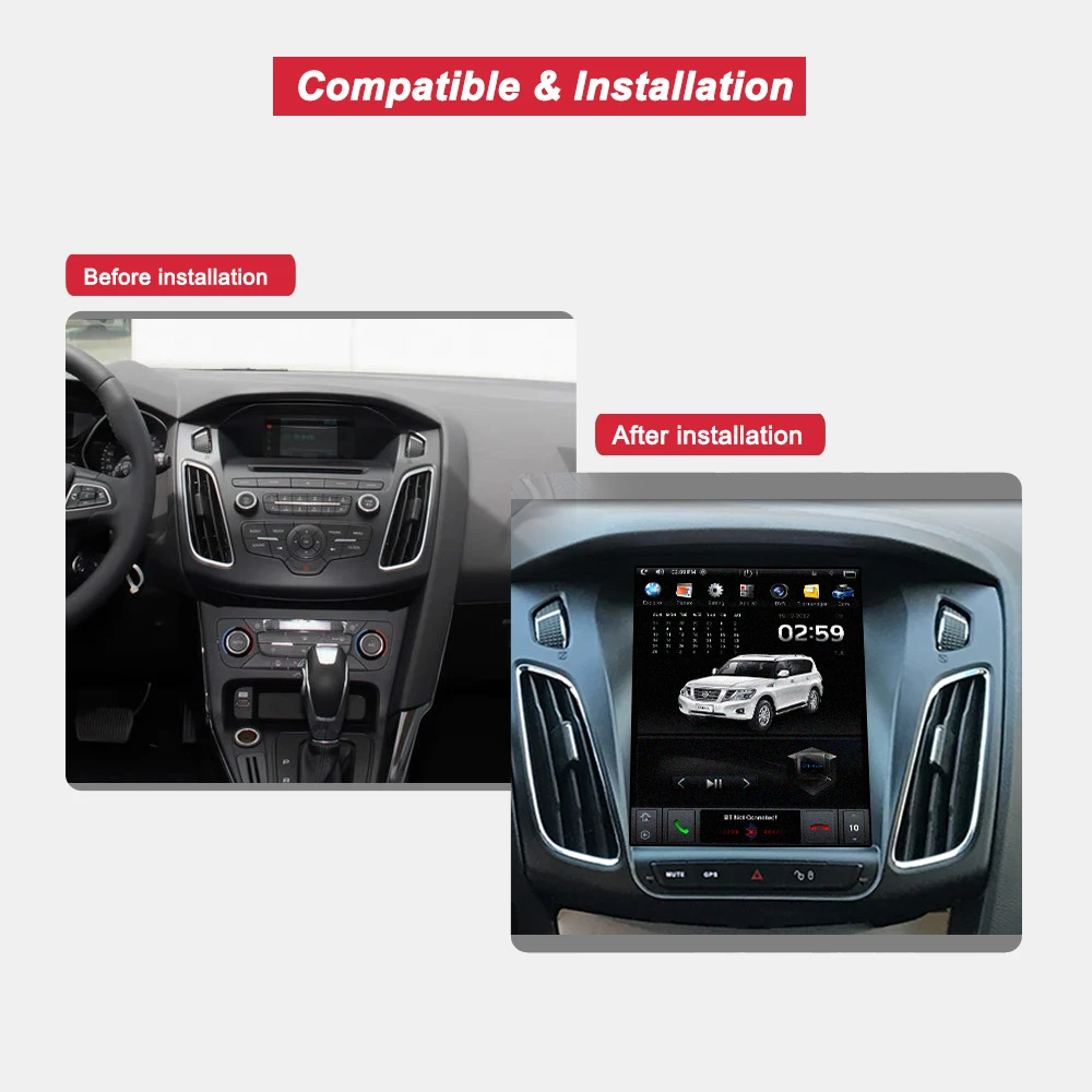 Discount Bonroad 10.4" Android 7.1  Car Multimedia Player For Ford Focus Salon 2012-2017  Car DVD Player Navigation Rom 32G 5