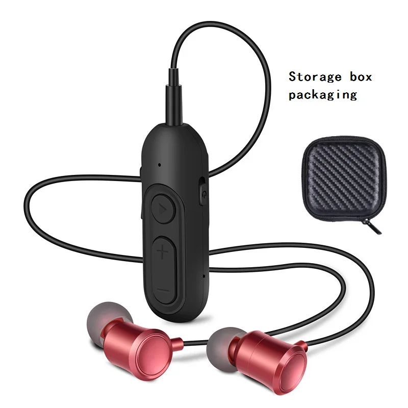 Лидер продаж универсальные европейские спортивные офисные петличный аурикулярный телефон беспроводные Bluetooth наушники HiFi тяжелый бас стерео наушники - Цвет: Red