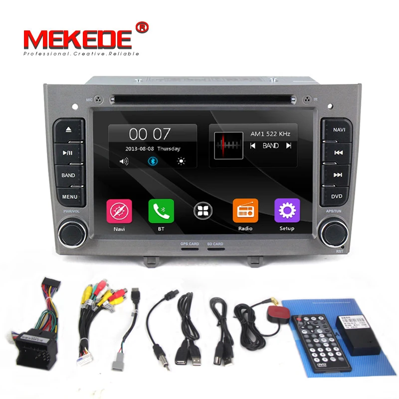 MEKEDE 7 дюймов HD экран автомобильный DVD стерео gps навигация для peugeot 408& 308 gps RDS 3g SWC Радио Стерео 1080P видео