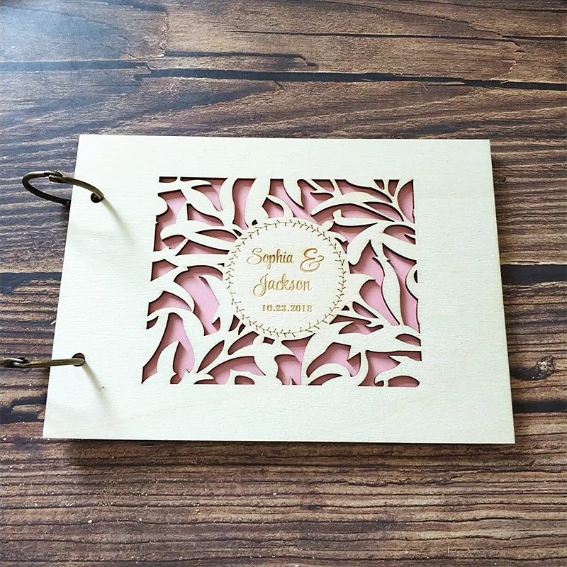 Wedding Guest BookDeluxe A4 size purple Wooden red Engagement blue Wedding Guest BookDeluxe A4 size purple Wooden red Engagement blue