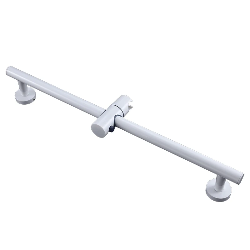 White Stainless Steel Slide Bars with All Brass Handheld Shower Bracket
