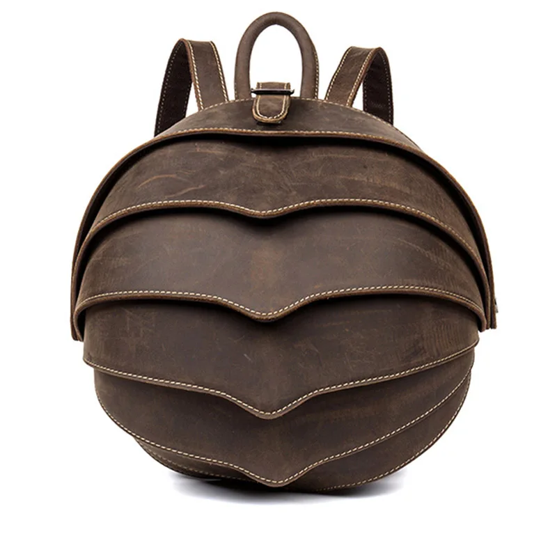 Высококачественный мужской рюкзак из натуральной кожи Crazy Horse, кожаная школьная сумка, индивидуальная винтажная ручная работа Bettle, рюкзак Rucksack045