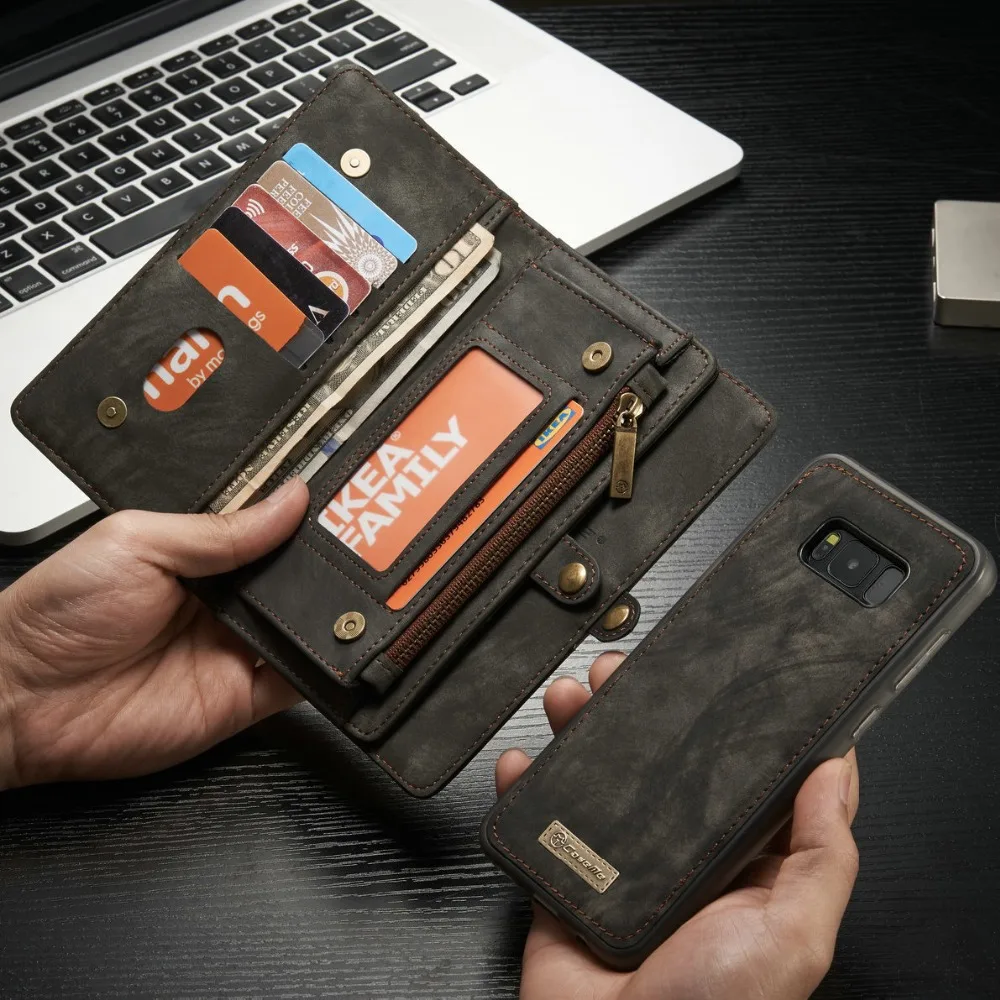 

Multifunction Phone Case For Samsung Galaxy S9 S9 Plus case Split leather Wallet and Shell Phone Cove For S7 S8 Note 8 Plus Case