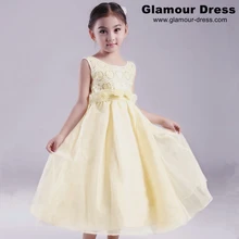 HG Princess Lining Cotton Girl Party Dress For 2-12 Years Kids Formal Dresses Sequined Top Kids Evening Gowns With Flowers 032F