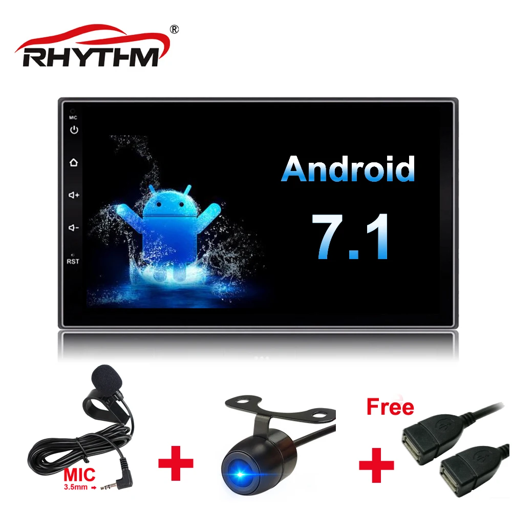 

Support dab auto 2 din Android 7.1 car stereo (no) DVD player universalGPS+Wifi+Bluetooth+Radio+Quad Core 7" HD 1024*600 touch