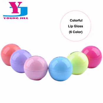 

6 Pcs Ball Lip Balm Lipstick,Organic Ingredients Lip Protector Sweet Taste Fruit Embellish Lip Ball Makeup Lipstick Gloss