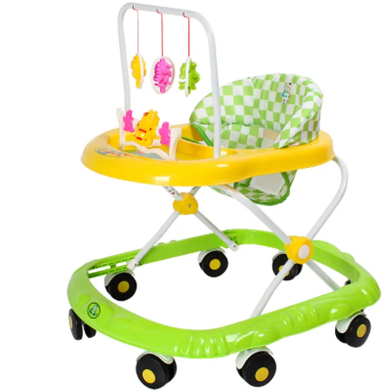 Детские ходунки 7-18 месяцев анти-ролл Многофункциональный Детский скутер мальчиков и девочек можно сложить - Цвет: Зеленый