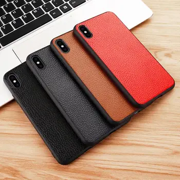 

Classic 100% Genuine Leather Back Cover Case for Apple iPhone 7 8 Plus X XS Max XR High Quality Exquisite Simplicity