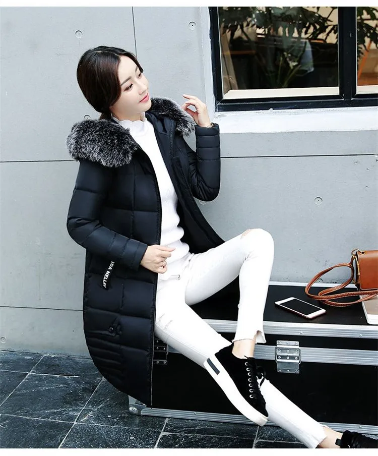 Winter Jacket Women Women's Parkas Long Coat Parka Women 2018 With Artificial Fur Collar Hooded Cotton Coats And Jackets LZ970 (18)