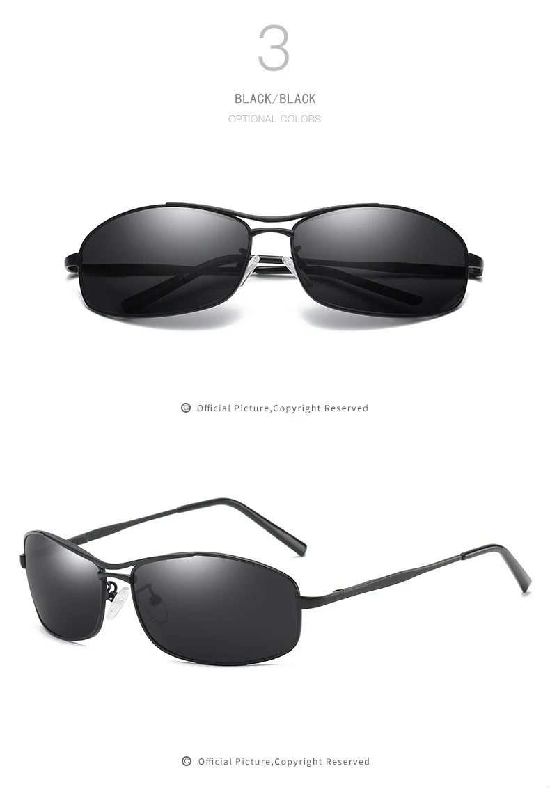 Поляризационные мужские солнцезащитные очки черный/коричневый металлический каркас Uv400 вождения солнцезащитные очки прямоугольные входят в комплект