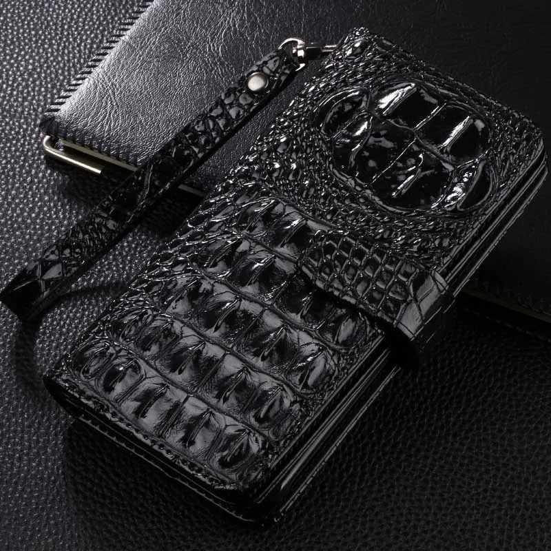 Роскошный флип чехол для телефона Xiaomi Mix3 Mi2s 3DCrocodile кожаный держатель карт кошелек