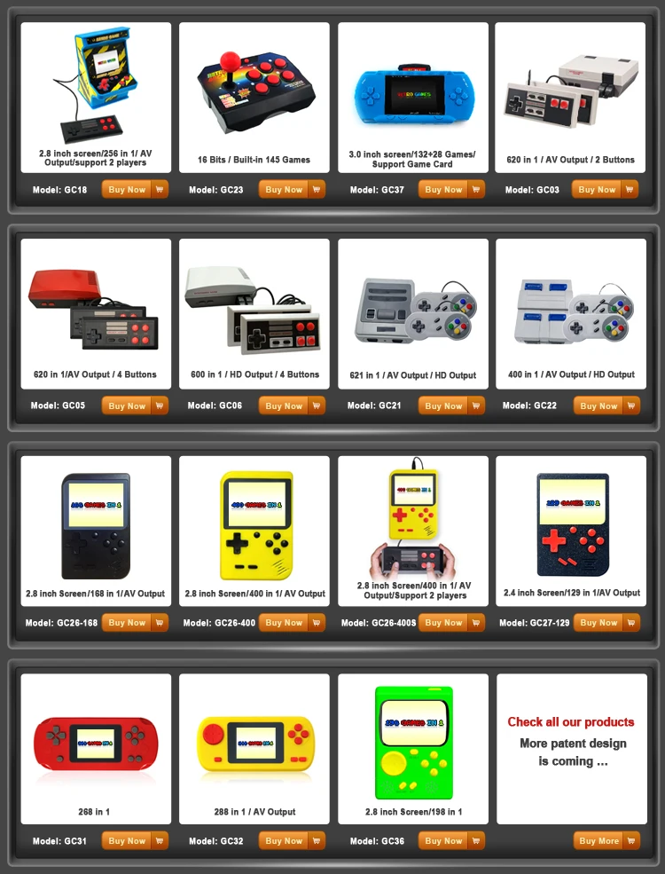 YLW New Design MINI HD TV Game Console with 600 Classic Games Inside 4 play buttons with 2 controller fit for adults and kids