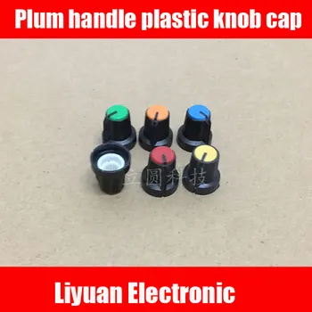 

100pcs Knurled shaft plastic knob plum blossom handle amplifier tuning switch knob potentiometer cap encoder cap