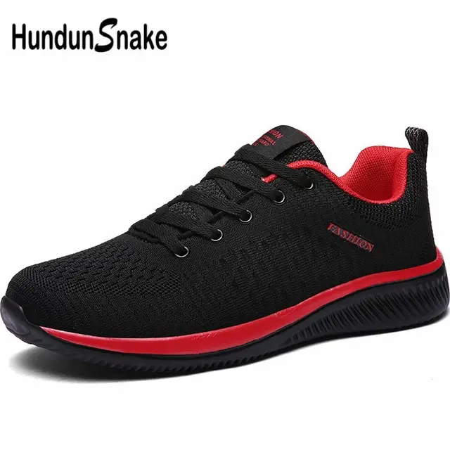 Hundunsnake Summer Men's Sneakers Men Running Shoes Sports Shoes Men Sport Shoes Breathable Chaussure Homme Black Footwear A-015