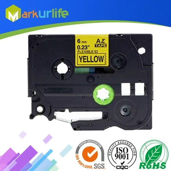

1 PCS/Lot Flexible ID Tape Compatible for Brother P-Touch Printer Laminated tze tape(6mm*8m) Black on Yellow TZE-FX611 for Cable