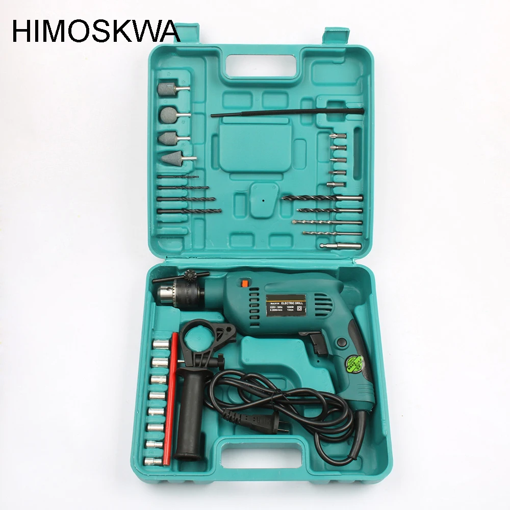 

HIMOSKWA 32pcs mutilfunctional Impact Electric Drill With Extra Toolbox Power Tools kit