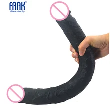 Caixa de embalagem 46*4.3cm longo vibrador pênis realista, preto roxo cor da carne duplo vibrador grande pene realista sexo brinquedo