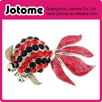 

Enamel Red Goldfish Pin Brooch 1.875 x 1.125 inches