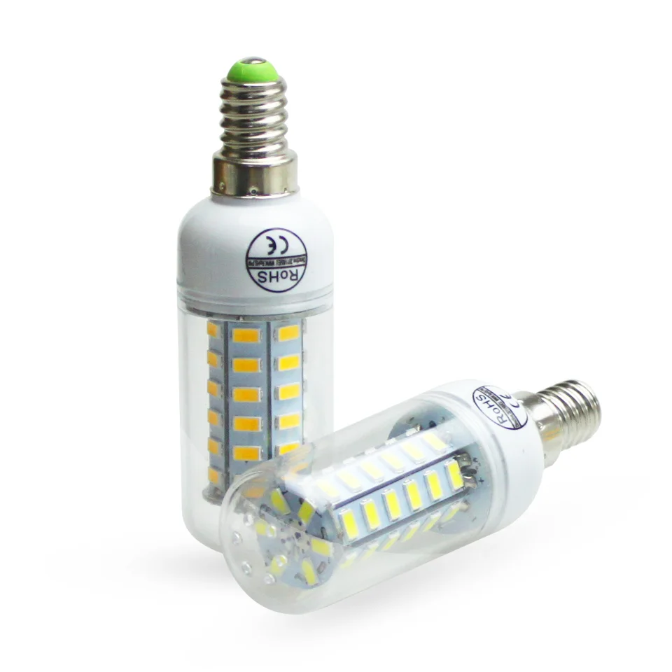 Super LED Bulb E27 E14 220V SMD 5730 LED Lamp 24 36 48 56 69leds AC 230V 5730SMD LED Corn Bulb light Chandelier AC200-240V