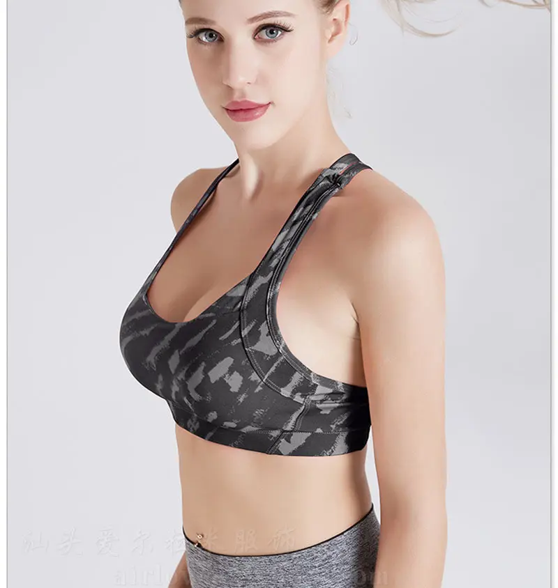 Women Sports Bra Breathable Quick Dry Workout Tank Top Female Camo Fitness Yoga Seamless Running Gym Push Up Wire Free Underwear (2)
