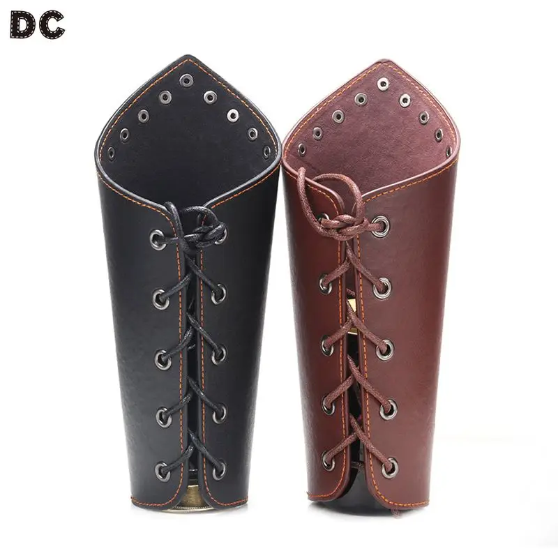 

DC Leather Bracelets Wax Rope Woven Wristband Simple Wide Leather Bracelet Personality Riding Wristband Fashion Wrist Jewelry
