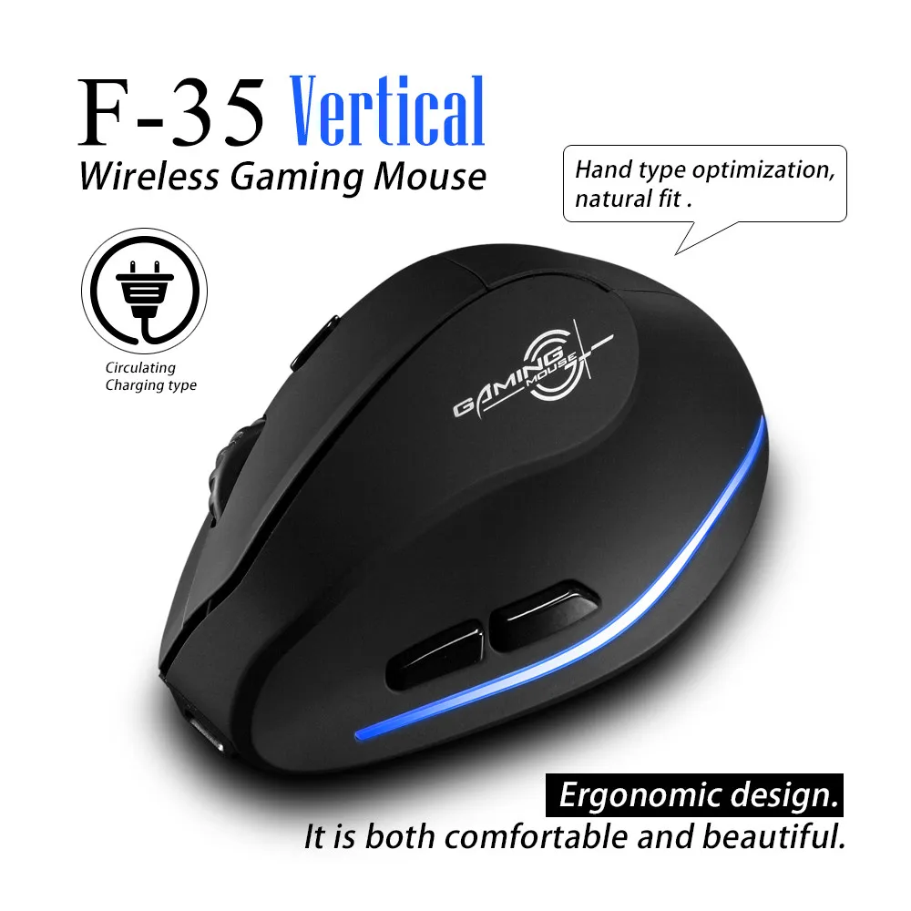 

Zelotes F-35 2.4GHz Wireless Rechargeable 2400DPI 6 Button Vertical Mouse Mice Computer Mouse Ergonomic Mice For Laptop PC