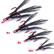 HENGJIA 20 шт./лот рыболовный крючок 4 6 8 10 перьевой рыболовный крючок Рыболовные снасти Крючки из углеродистой стали