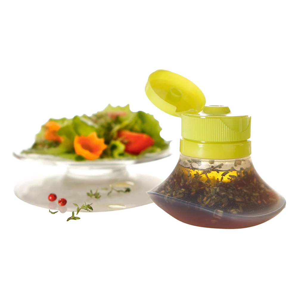 Mini Salad Dresser Portable Green Clear Transparent Silicone Dressing Squeeze Bottle For Kitchen Cooking Tool Travel Outdoor Storage Jar Oil Condiment Bottles Salads Tools
