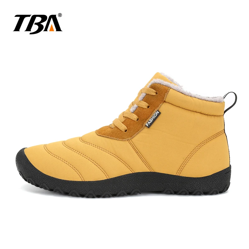 2017 TBA Men's Plush Ankle Snow Boots Warming Fabric Slip-on Ankle Boots For Male Men's Winter Outdoor Shoes Plus Size 35~46