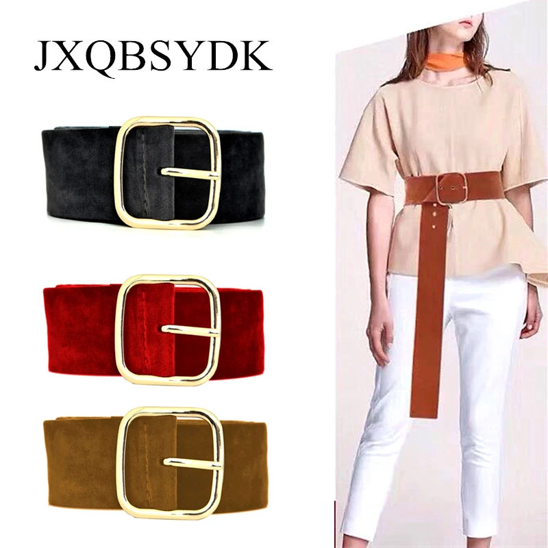 JXQBSYDK Luxury Brand Belts for Women Fashion Personality Plus Velvet