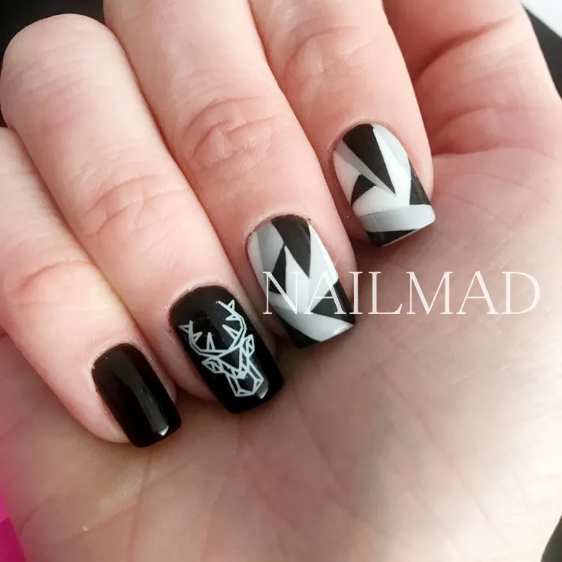 1 лист NailMAD оригами животные стикеры 3D на ногти Nail Art складные Львы наклейки для ногтей Flexagon клейкие наклейки