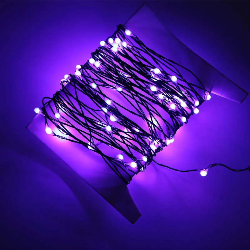 10M 100LED Halloween String Lights Black Wire Orange Purple Color Halloween Decoration Fairy Lights for Home Decor 10M 100LED Halloween String Lights Black Wire Orange Purple Color Halloween Decoration Fairy Lights for Home Decor