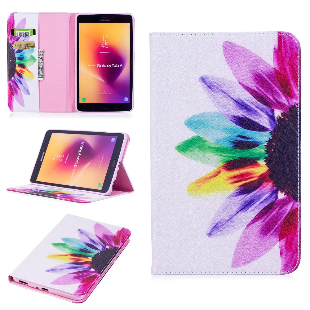 Чехол книжка для Samsung Galaxy Tab A 8 0 2017 дюйма T380 T385 искусственная кожа|for samsung galaxy tab|tablet