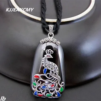 

KJJEAXCMY 925 Thai silver garnet pendant sterling peacock vintage pendant ladies atmosphere new
