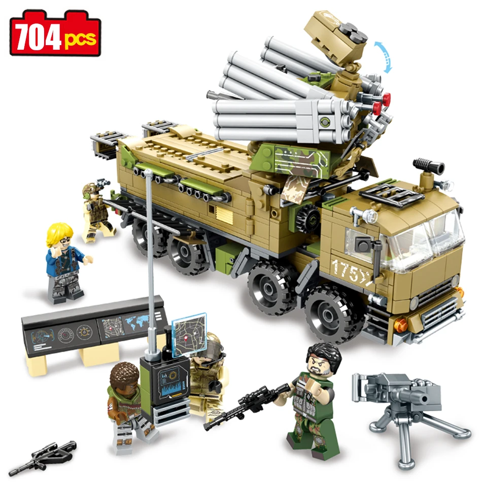 

SEMBO Building Block Set Compatible Legoe military Truck Transport Vehicle 3D Construction Brick Educational Hobbies Toy for Kid