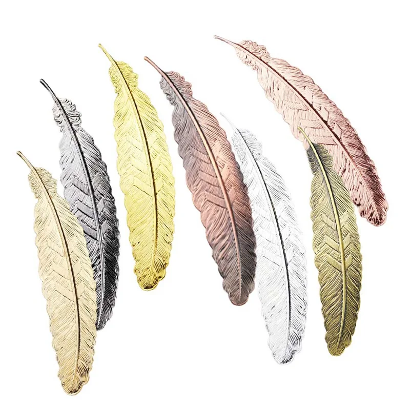 Creative Silver Gold Color Metal Feather Bookmark Chinese Style Vintage Marker Nice Cool Book Markers School Supplies