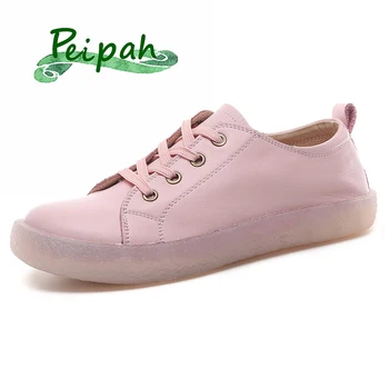

Peipah Top Quality Handmade Women Oxfords Shoes Genuine Leather Spring Casual Cow Leather Flats Oxfords Shoes Women Sneakers