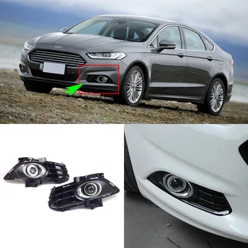 

Ownsun COB Angel Eye Rings Projector Lens with 3000K Halogen Lamp Source Black Fog Lights Bumper Cover For Ford Mondeo 2016