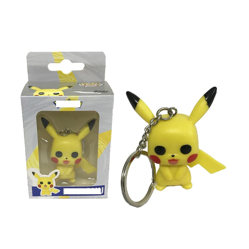 FUNKO POP New Cartoon Cute Pikachu Keychain Vinyl Action Figures Collection Model toys for Children Birthday Christmas Gifts 